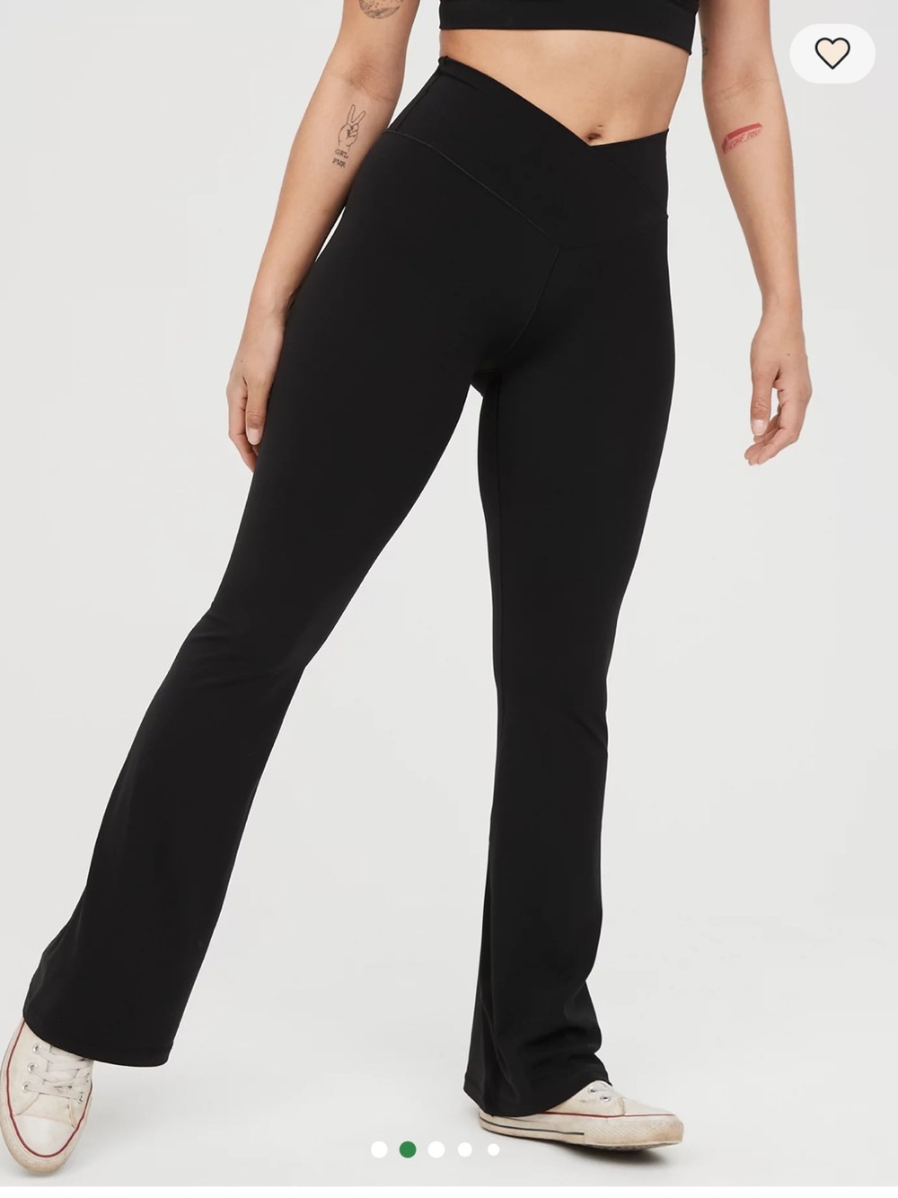 Aerie Real Me Black High Waisted Crossover Flare Legging
